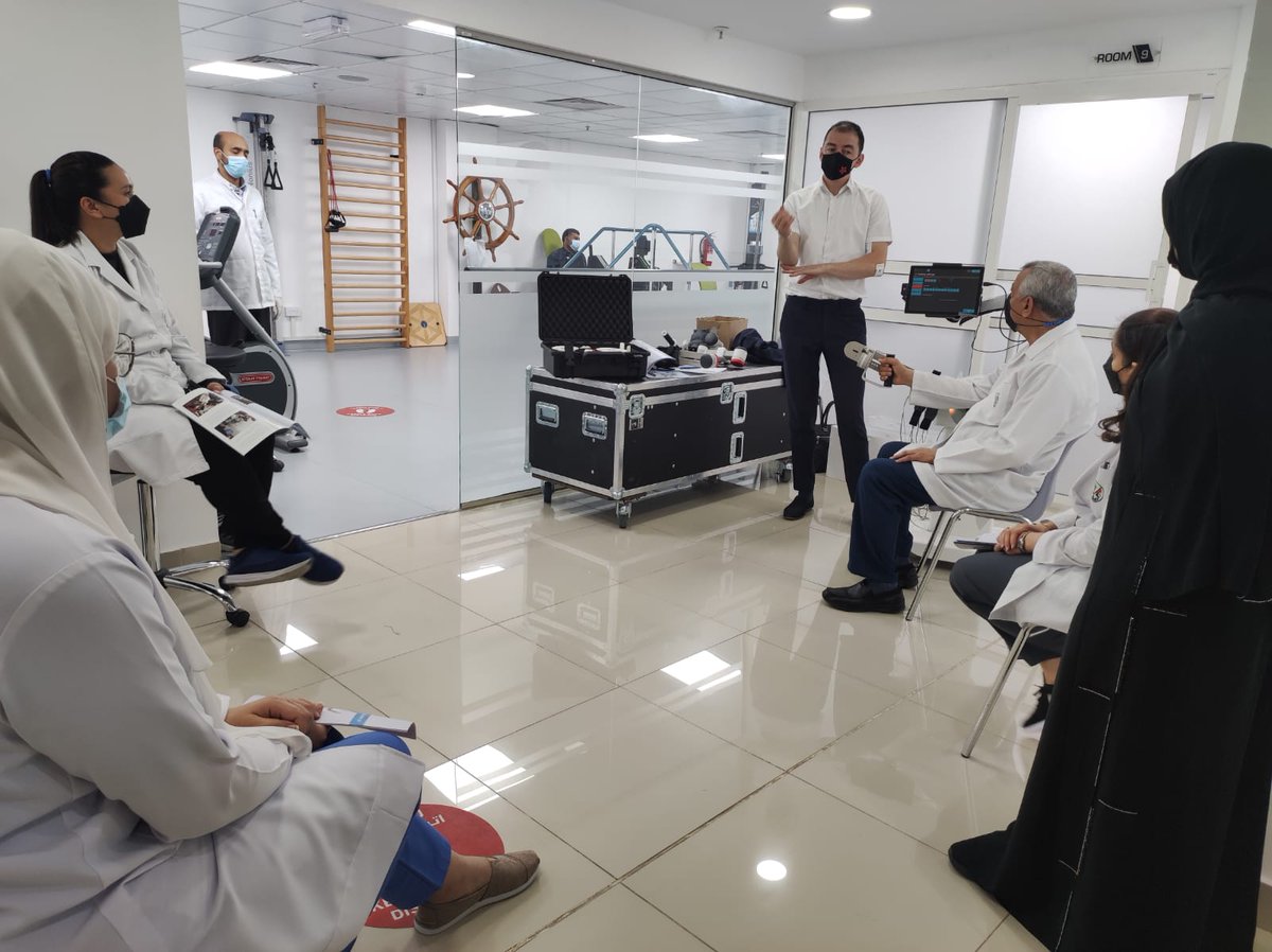 Luna EMG demo presentation at Senior Citizen Services Center - Sharjah, the UAE 🇦🇪
⠀ 
#neurorehabilitation #roboticrehabilitation #lunaemg #physicaltherapy