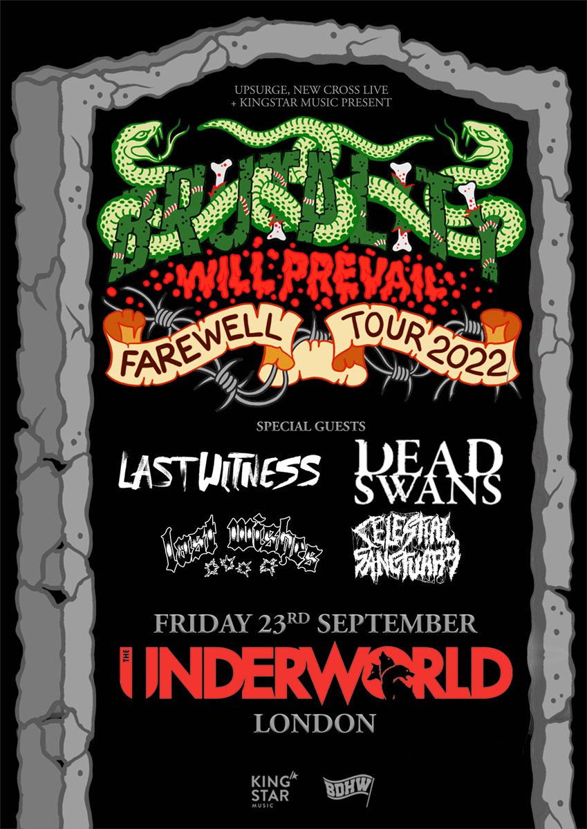 Lineup Additions! 🔥 @BWPcult plus <a href="/LastWitness/">LAST WITNESS</a> @DeadSwansUK #LastWishes @CSdeathmetal, The #Farewell Tour 2022, live at <a href="/TheUnderworld/">The Underworld</a> on Friday 23rd September

🎟 bit.ly/33vqaoW

🎥 youtu.be/meuwqfec_Ek