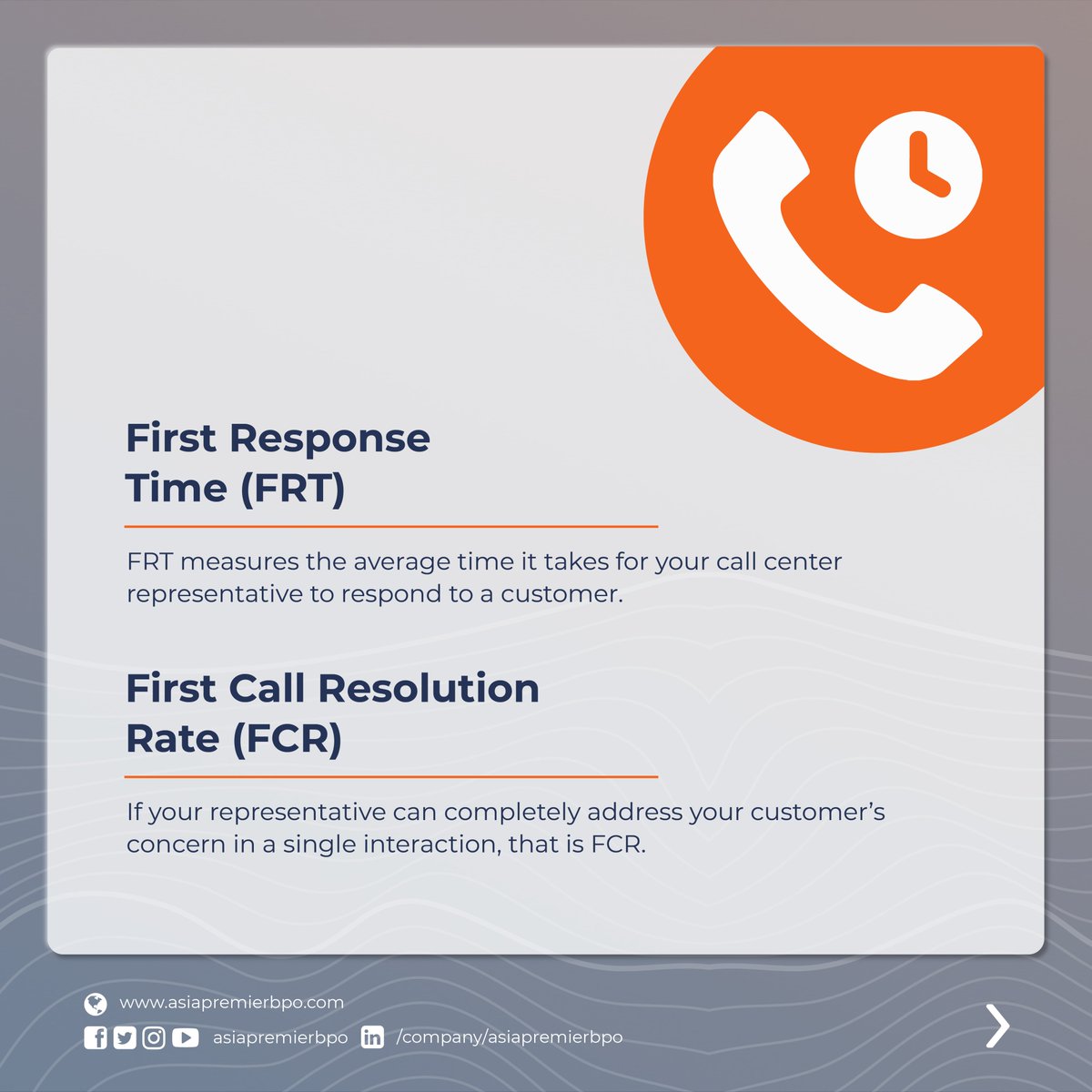asiapremierbpo's tweet image. Read the full blog: asiapremierbpo.com/insights/10-ca…

#CallCenter #CallCenterMetrics #CustomerSuccess