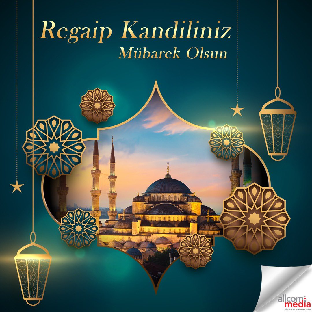 AllcomMedia's tweet photo. Üç Ayların Müjdecisi Regaip Kandili'miz Mübarek Olsun.

#RegaipKandili https://t.co/qtfbIAstVp