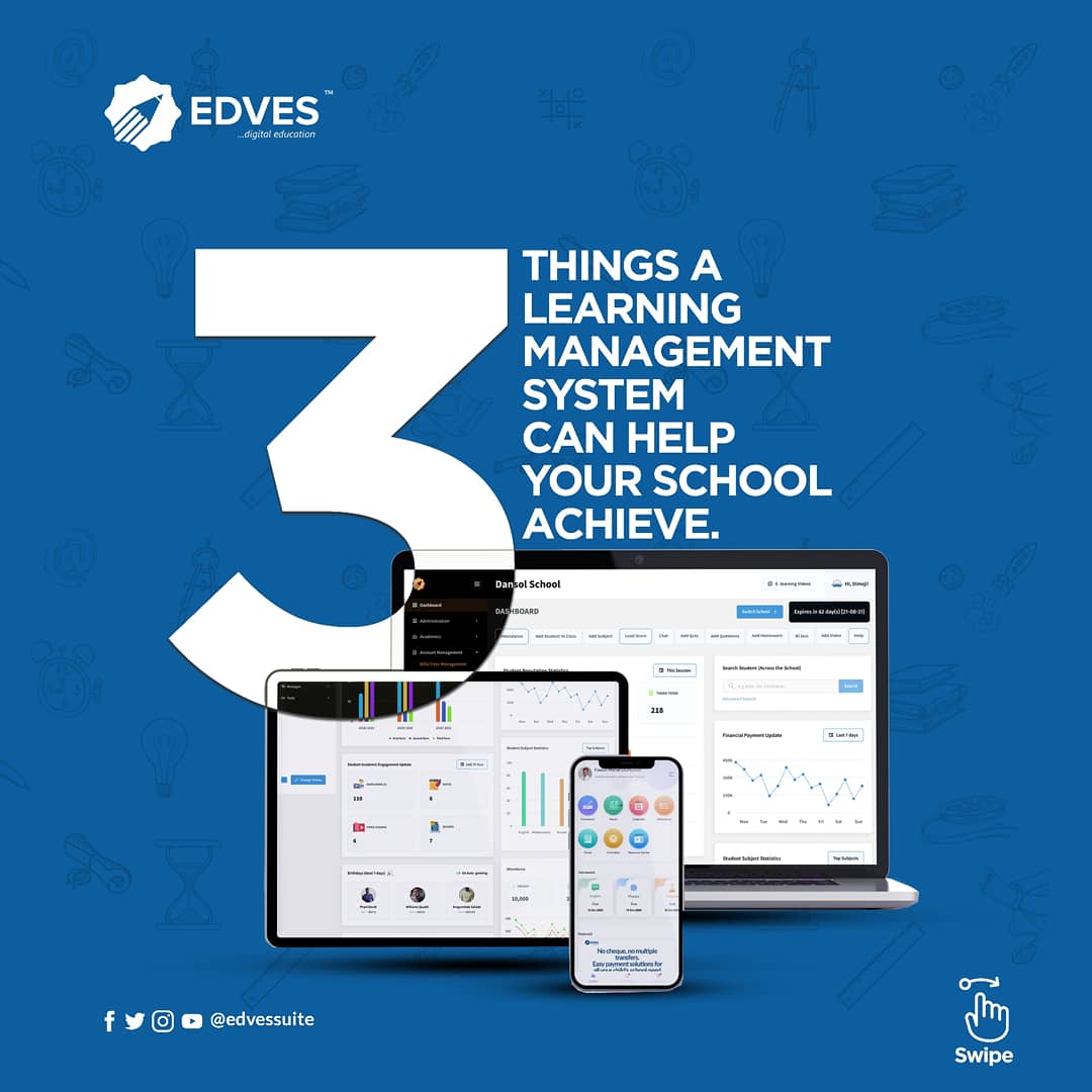 EdvesSuite's tweet image. Here are 3 things a Learning Management Software can help your School achieve.
It&apos;s time to leverage technology in automating all your School processes.
#edtech
#techproducts 
#educationandtechnology 
#digitizedlearning
#processautomation