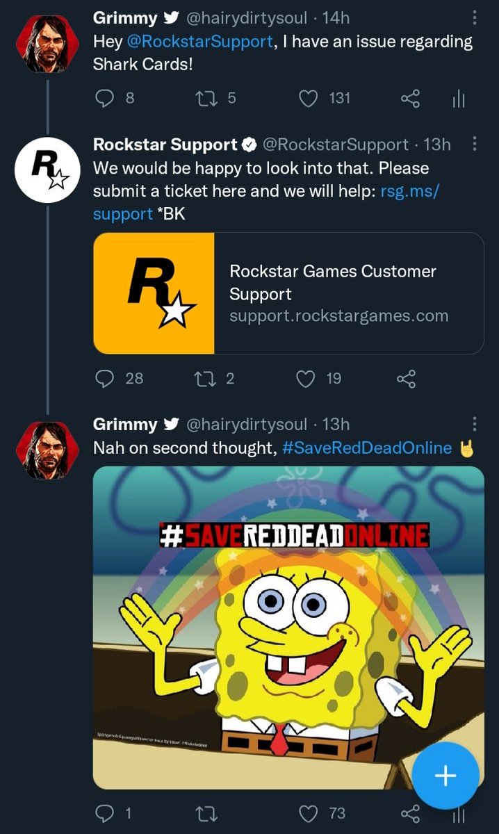 Seems as though they turned off autobot replies after this, or at least they had. I will chalk this up as a W for #SaveRedDeadOnline lmao