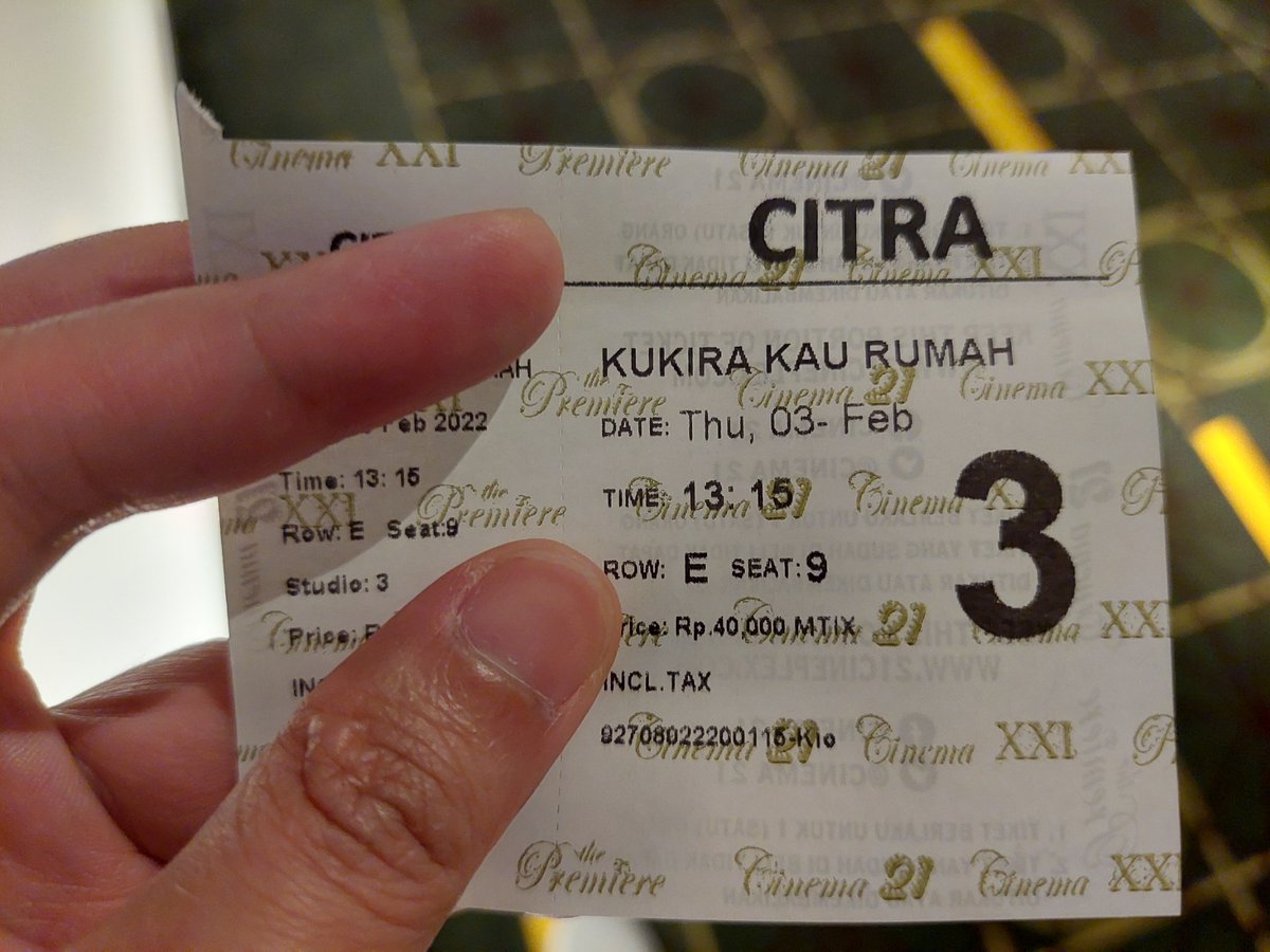 Tiket bioskop kukira kau rumah