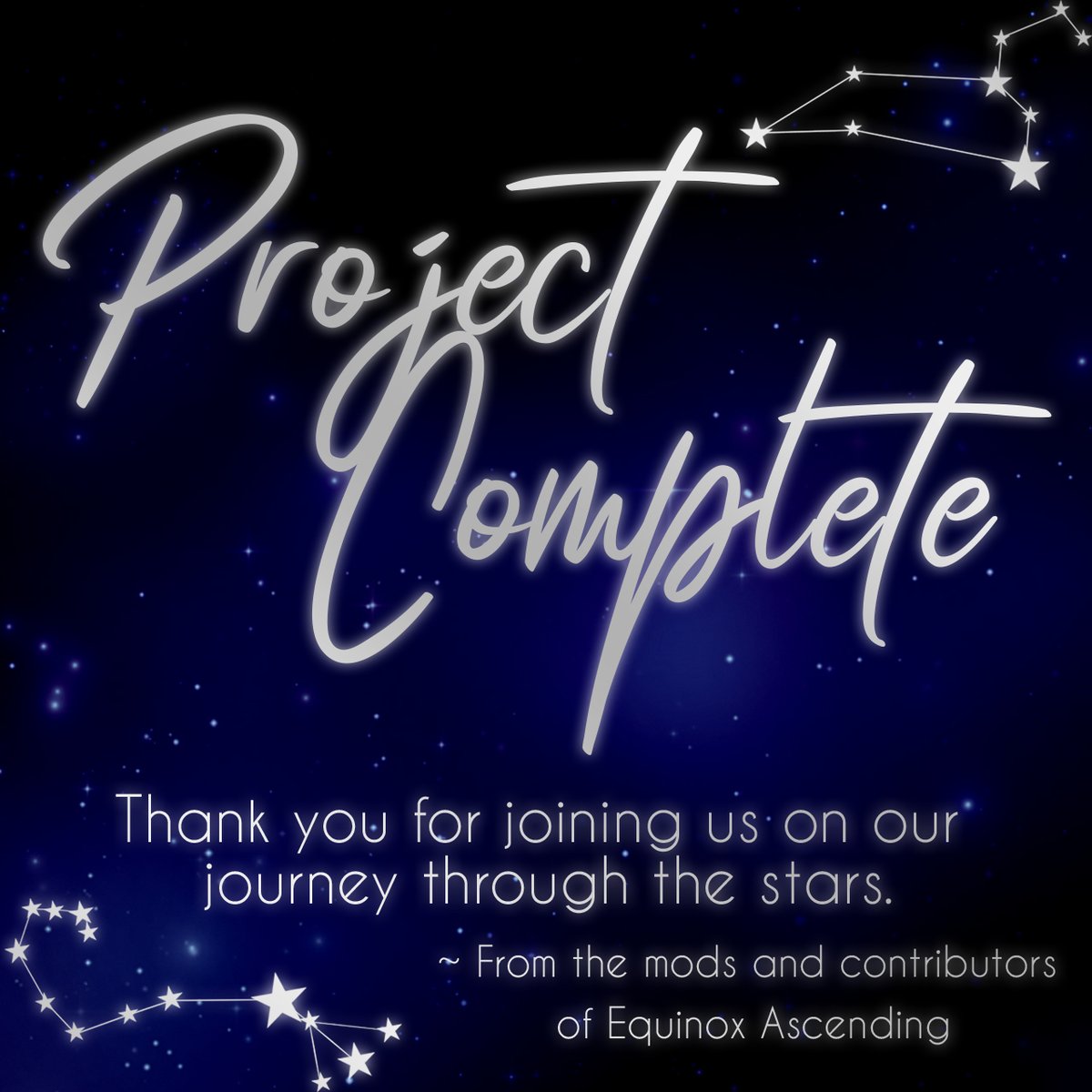 ✨Final Message✨

This project is now finished, and all profits have been paid to our contributors.

Thank you for all your support along the way!

— Mods and Contributors of Equinox Ascending