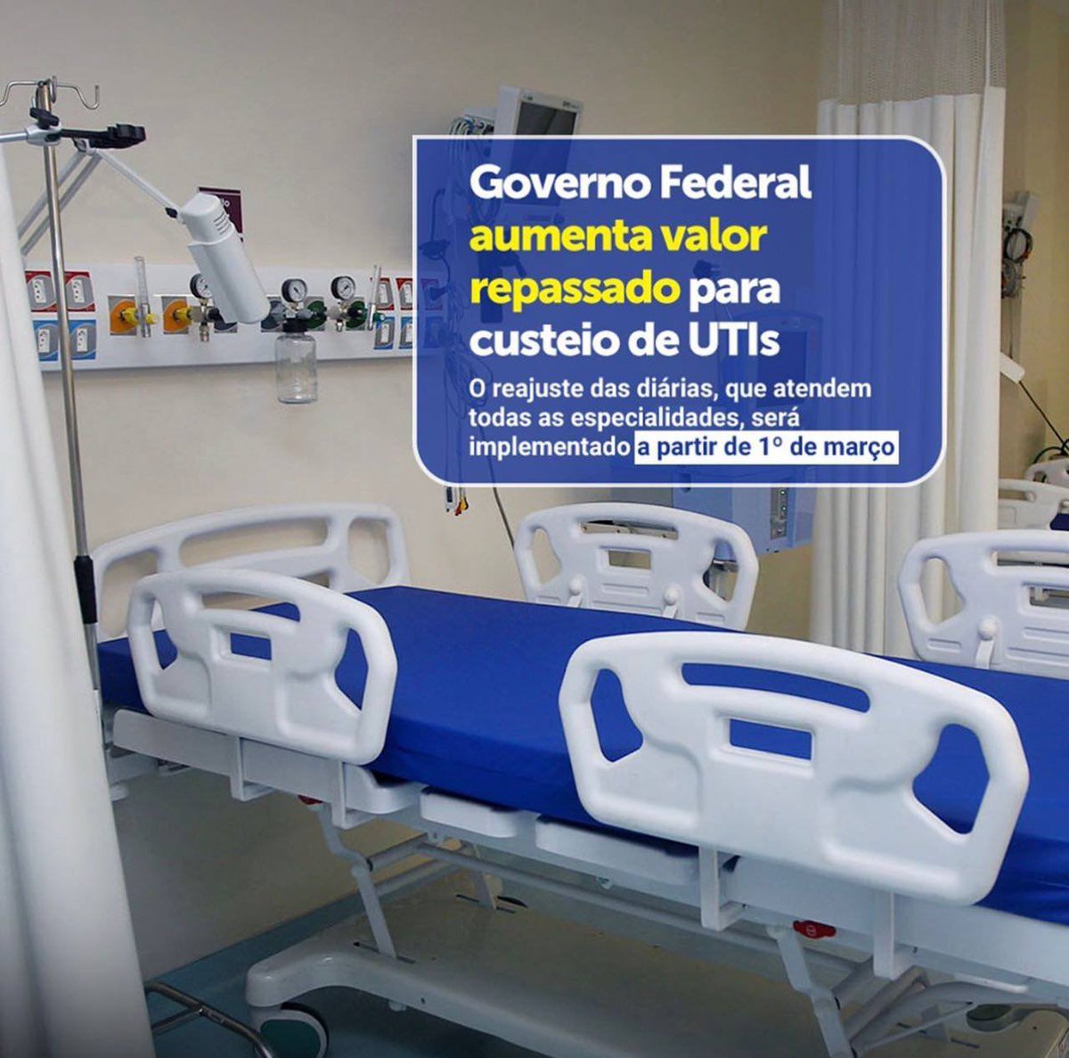 - Com o bjetivo de continuar fortalecendo as instalações hospitalares em toda a rede do Sistema Único de Saúde (SUS), o Ministério da Saúde decidiu aumentar os valores repassados para o custeio de leitos de Unidade de Terapia Intensiva (UTI) EM TODO PAÍS. <a href="/govbr/">Governo do Brasil</a> <a href="/govbrazil/">Government of Brazil</a>