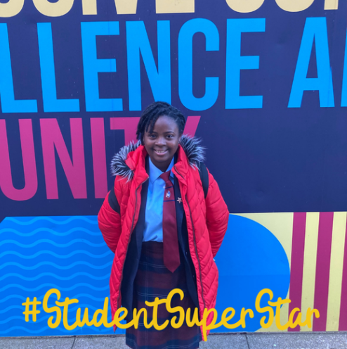 StsPnP's tweet photo. This week’s #StudentSuperStar is Rita I in Year 8.
Progress Leader Mr Gough said: “Rita has been a fantastic addition to the Year 8 team. She is constantly in the top 10 achievers each week and always has a smile on her face. Well done Rita!”
❤️💛💙
#BePandP #Excellence https://t.co/0sMOrgMphJ