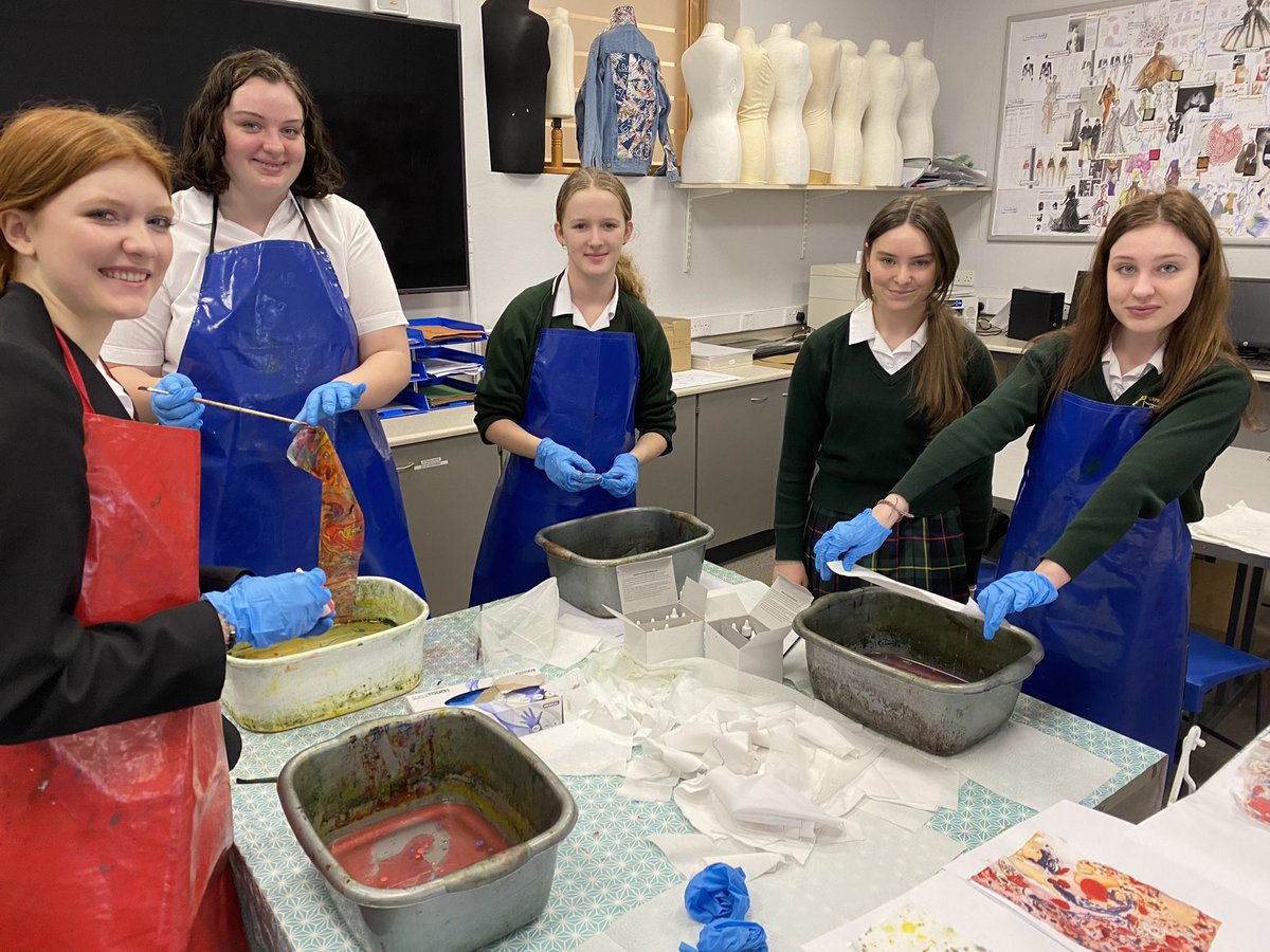 FashionPc's tweet photo. Year 10 marbling this morning! Looking forward to seeing their amazing and funky designs. https://t.co/smlLGLFaAg