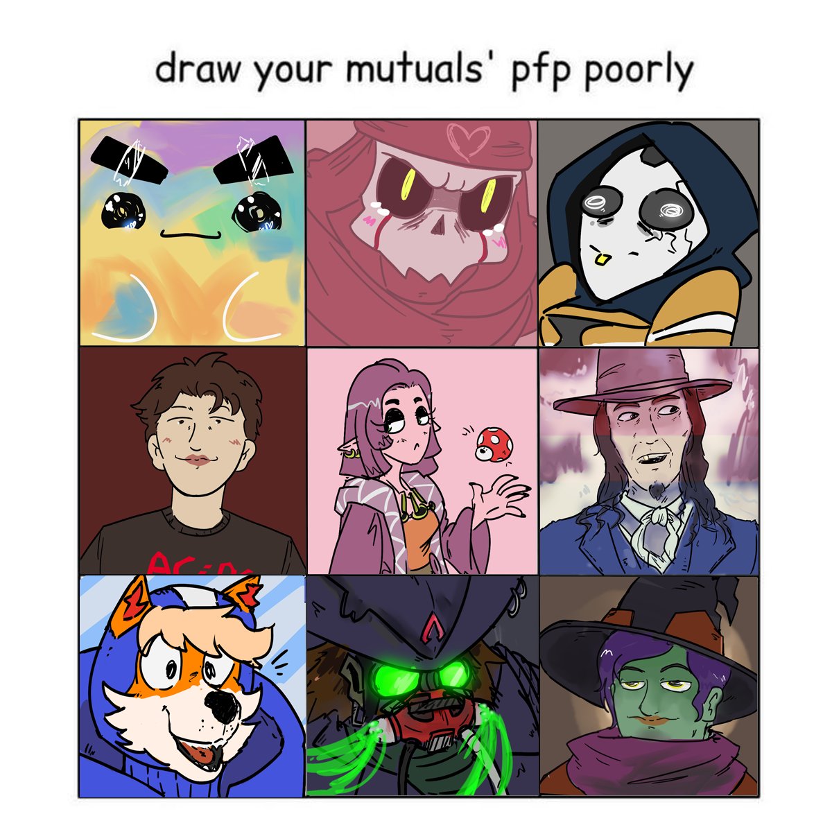 The gang's all here

Annoying cus i tried to do this on a 8 minute timer each n try not to be too accurate 

Then did 30 seconds version to really downgrade 
@StiefkeGames
@InkkEmulsion
<a href="/SparkW88/">Vladborn⚔</a>
<a href="/AlmightyYandere/">🌸Yan🌸✨️Comms open!✨️🌸</a>
<a href="/FranckyFox2468/">François Godbout</a>
@mintcrowss
<a href="/NikBarinova/">Nik Barinova | NOW ON BLUSKY 💖💜💙</a>
@sadenfy
<a href="/TrethanSW/">Trethan</a>