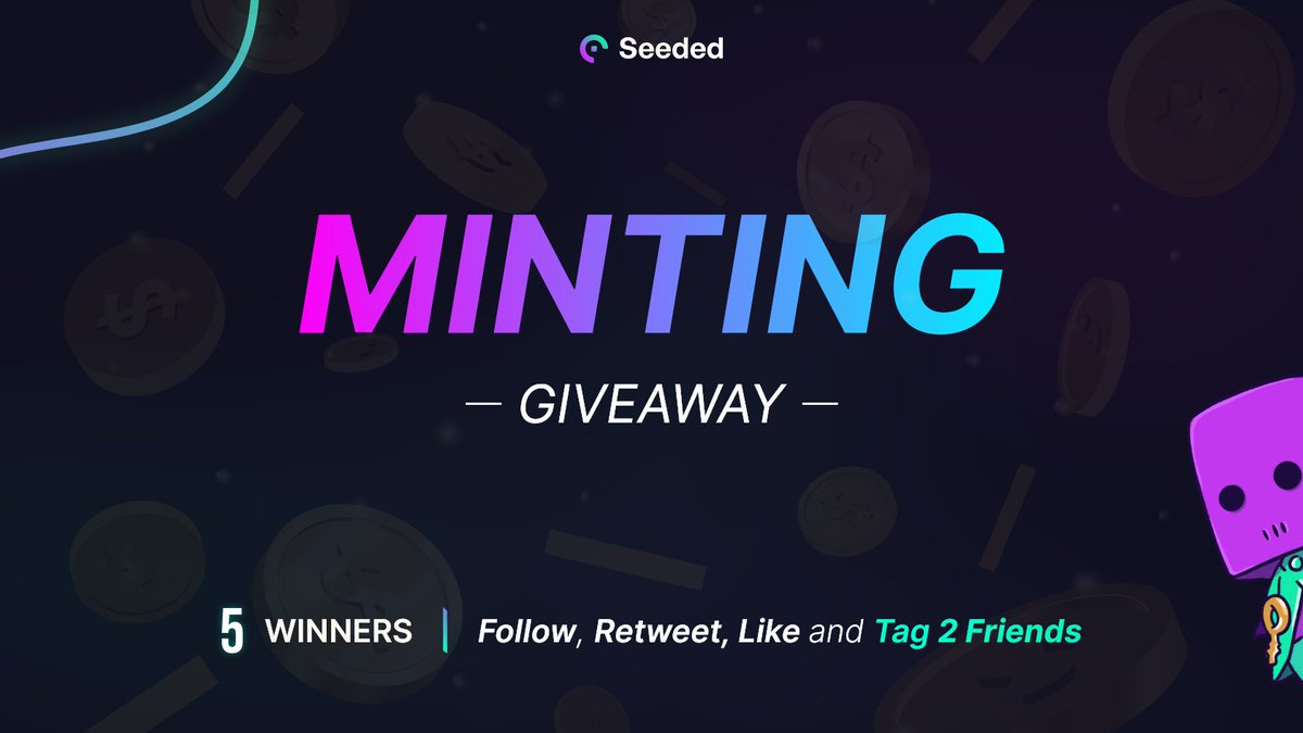Seeded Network (@seedednetwork) on Twitter photo 🌱Seeded Baggies #NFT GIVEAWAY🌱
💥 We are giving away 5 #NFTs
1️⃣ Follow <a href="/SeededNetwork/">Seeded Network</a>
2️⃣ Like and RT
3️⃣ Tag 2 friends
4️⃣ Join Discord: seeded.network/discord
🌱 Public #Minting #LIVE in 4H
#NFTGiveaway #Solana #SolanaNFTs 🌱Seeded Baggies #NFT GIVEAWAY🌱
💥 We are giving away 5 #NFTs
1️⃣ Follow <a href="/SeededNetwork/">Seeded Network</a>
2️⃣ Like and RT
3️⃣ Tag 2 friends
4️⃣ Join Discord: seeded.network/discord
🌱 Public #Minting #LIVE in 4H
#NFTGiveaway #Solana #SolanaNFTs