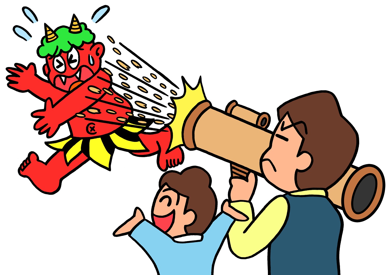 矢本マヒロ 今日のイラスト277 豆まきバズーカ イラスト 絵 イラストレーション Illust Art Gensekiコンテスト おに 鬼 鬼イラスト 節分 節分イラスト 豆まき バズーカ Bazooka T Co Zfp1ecfpll Twitter