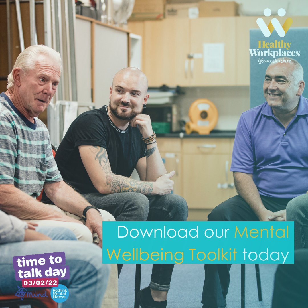 Time to Talk Day is the nation’s biggest mental health conversation, and today we want to encourage you to start a conversation in your workplaces. 
To find out more about how you can find Time to Talk, take a look at the resources on our website hwglos.org/resources/ment…