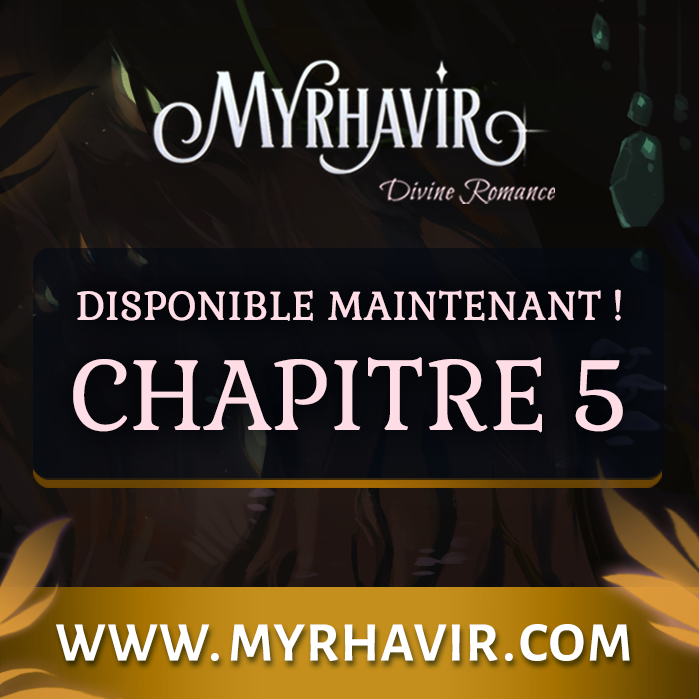 myrhavir's tweet photo. Le chapitre 5 de Myrhavir est désormais disponible 😍😍😍 ! Rendez-vous sur notre site https://t.co/aoNLOA8Giv pour le découvrir !
Belle lecture 😄 

#otome #otomegame #jeuderomance https://t.co/Zr9lII80w3