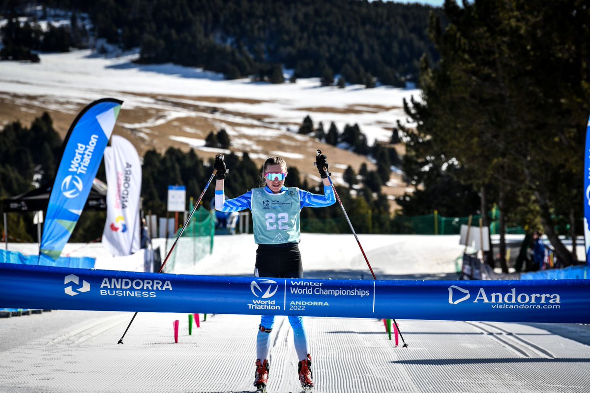 worldtriathlon's tweet photo. 👏 Franco Pesavento (ITA) and Anna Medvedeva (RTF) have claimed World Triathlon Winter Duathlon titles in Andorra across the run|ski race format! 🥇🥇 

🥈 Viorel Palici (ROU)
🥉 Hans Christian Tungesvik (NOR)

🥈 Ine Skjellum (NOR)
🥉 Maria Luisa Rasina (ROU)

#Duathlon #TRI https://t.co/dN8Y8ZOo4X