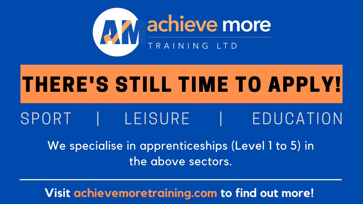 AchieveMore5_'s tweet image. Ydych chi am wneud cais am brentisiaeth?

 Mae digon o amser i wneud cais!  Rydym yn arbenigo mewn prentisiaethau (Lefel 1 i 5) mewn chwaraeon, hamdden ac addysg.  Gwnewch gais NAWR⤵️  ✉️info@achievemoretraining.com
 📞 01745 797 797
#AWweek #AMT #achievemoretraining