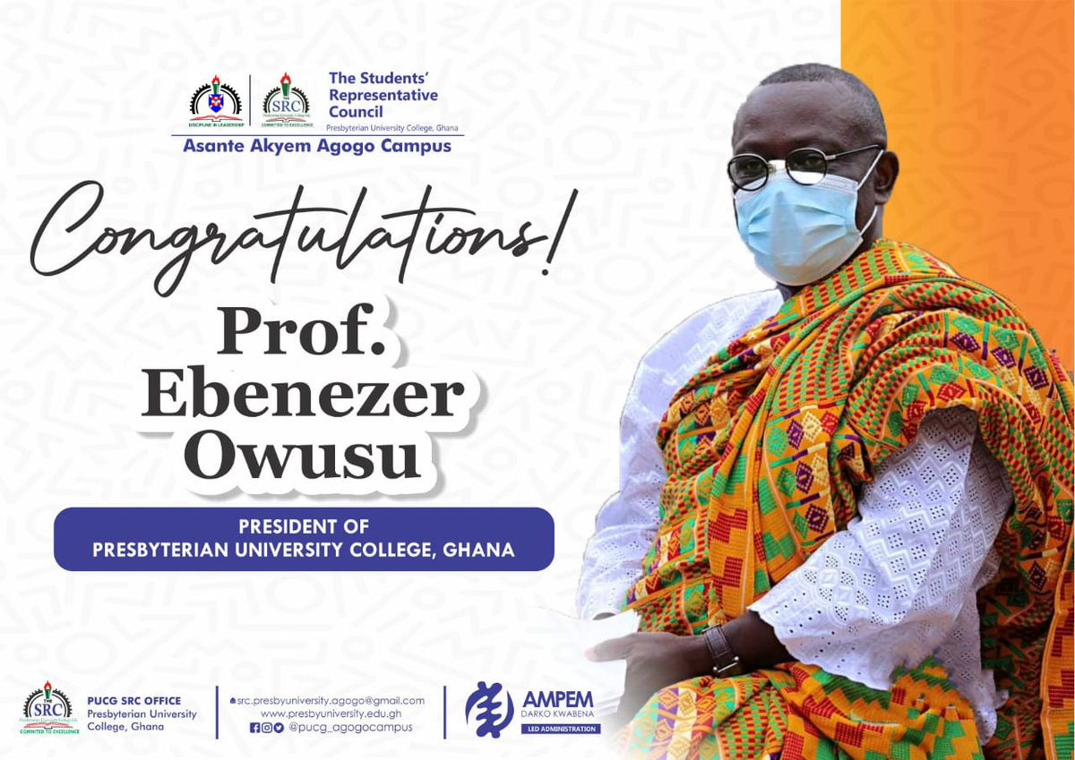 pucgagogo's tweet photo. Congratulations Prof. Ebenezer Owusu (President of PUCG) 🎉❤
#pucg
#ghonetv https://t.co/Ju7PMA4qyX