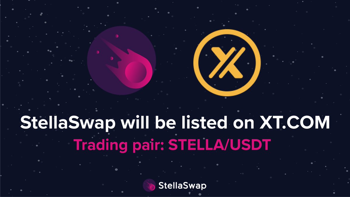 StellaSwap's tweet photo. 🚨Exchange Listing!🚨

We're ecstatic to announce that #StellaSwap will be listing on @XTexchange, a top 50 crypto exchange with over $700M volume daily!

More details will be announced soon. Our page on @XTexchange is here: https://t.co/IIxknYXUtK

#CEXlisting #MarketMaking https://t.co/WnBMHl1kaT