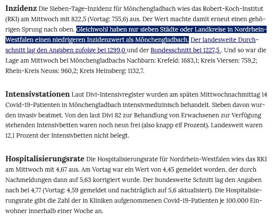 TorbenSchultz's tweet photo. Einen "gehörigen Sprung nach oben" mache die #Inzidenz in #MG doch "gleichwohl haben nur 7 Städte oder Landkreise in #NRW einen niedrigeren Inzidenzwert", schreibt die RP #Mönchengladbach. Und wieder trübt der Blick auf die Tageswerte den Blick auf die Realität!
1/5 https://t.co/ZSiKb2vKO2