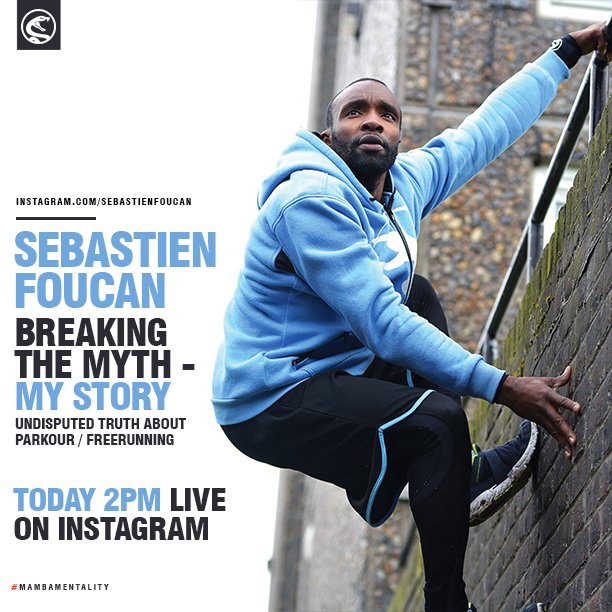 LIVE on #Instagram today at 2pm, one of the founders and pioneer of #parkour, <a href="/SebastienFoucan/">Sébastien Foucan</a> will be talking his story and history on his parkour/#Freerunning journey, every question related answered for you! Join him for an inspirational/personal insight to breaking the myth.
