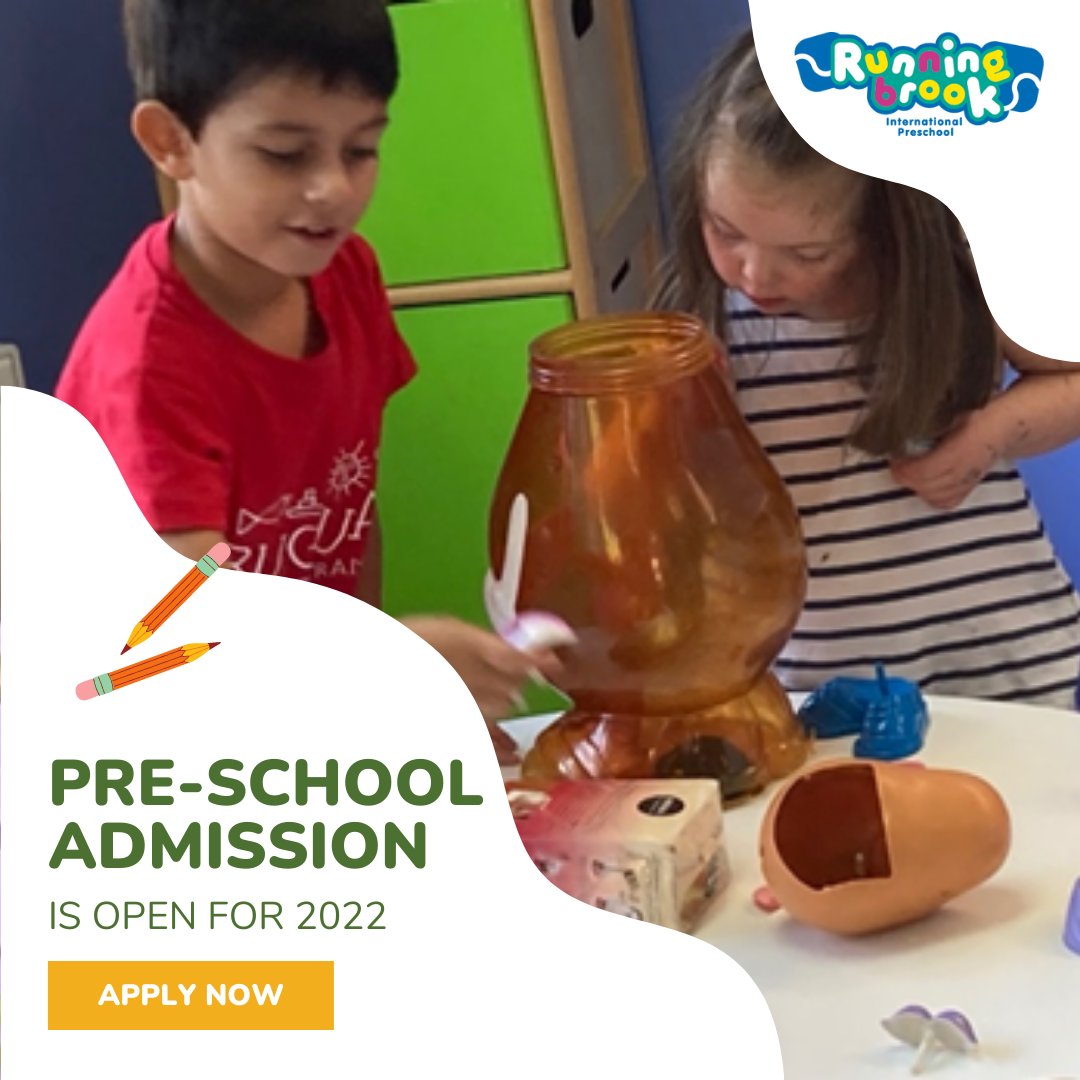 <a href="/RunningbrookP/">Runningbrook International Preschool</a> promueve el pensamiento creativo y la imaginación a través de la educación de la primera infancia, fomentando la confianza en sí mismos en los niños a través del proceso 🤗

¡Las admisiones preescolares están abiertas en Runningbrook Preschool!