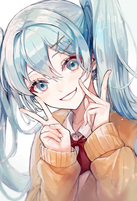 遅刻しました!
✌️!

#ツインテールの日 
#初音ミク 