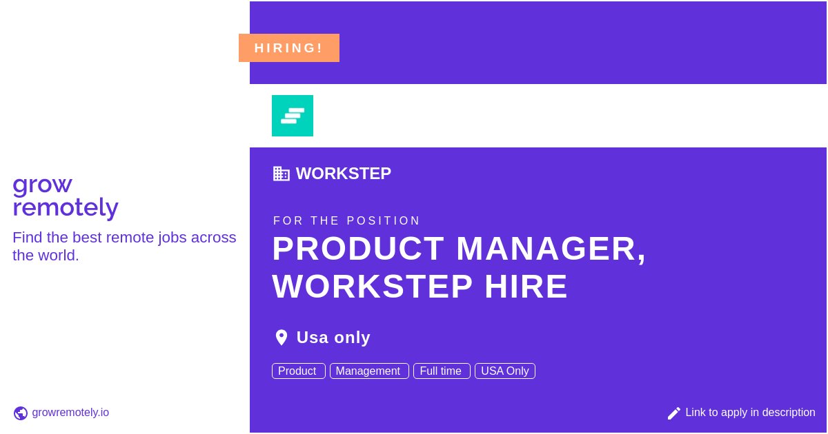 growremotelyio's tweet image. Check out this job at WorkStep for the position Product Manager, WorkStep HIRE.

 Apply link: growremotely.io/?id=61fb1d5a5a…

#hiring #remotejobs #WorkStep #ProductManagement