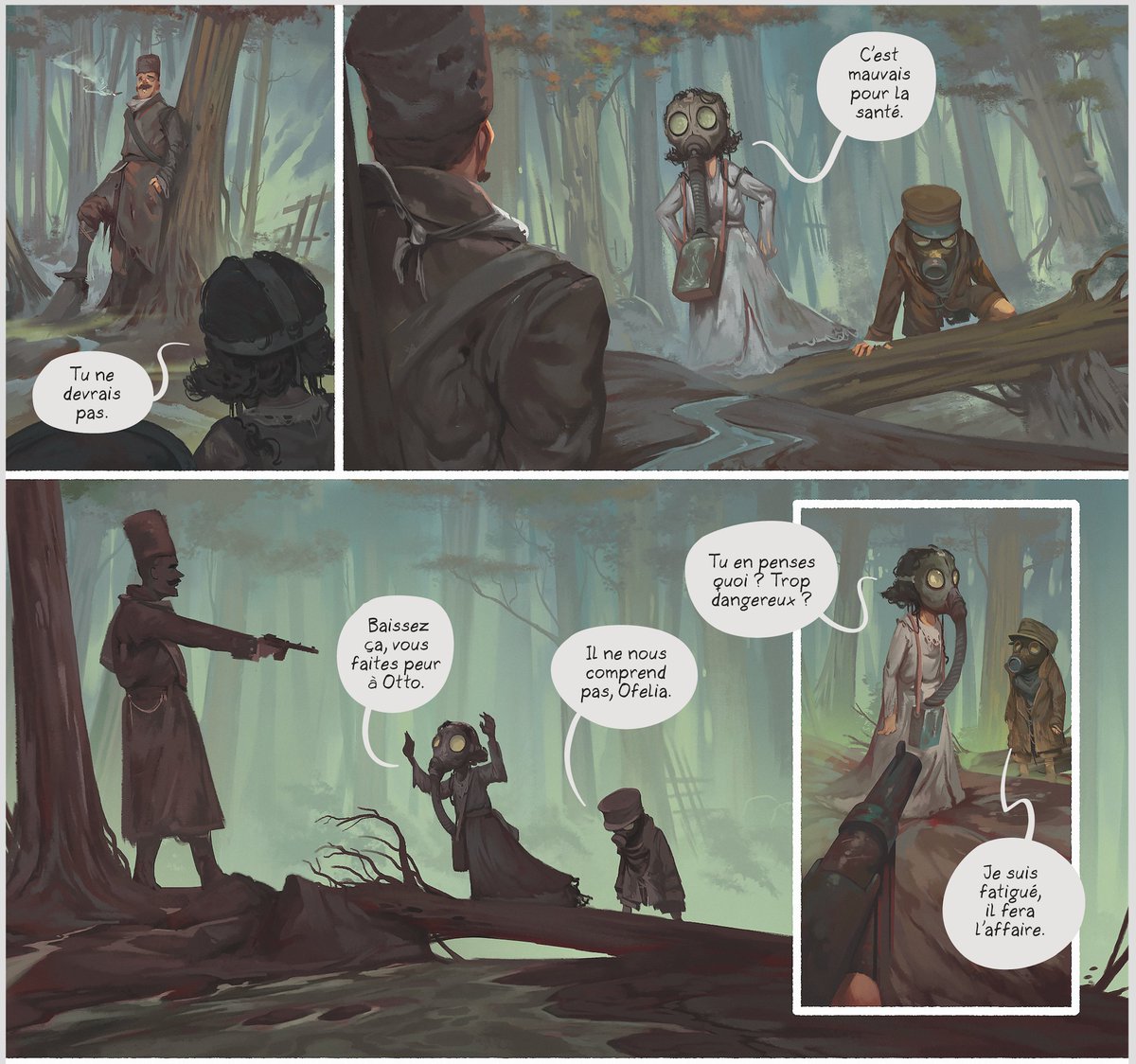 A paraître en mai @EditionsDargaud : "Les Yeux perdus", des incroyables @DAgrimbau & @Jtumburus ! Premières images, l'arrivée dans l'orphelinat de l'horreur :