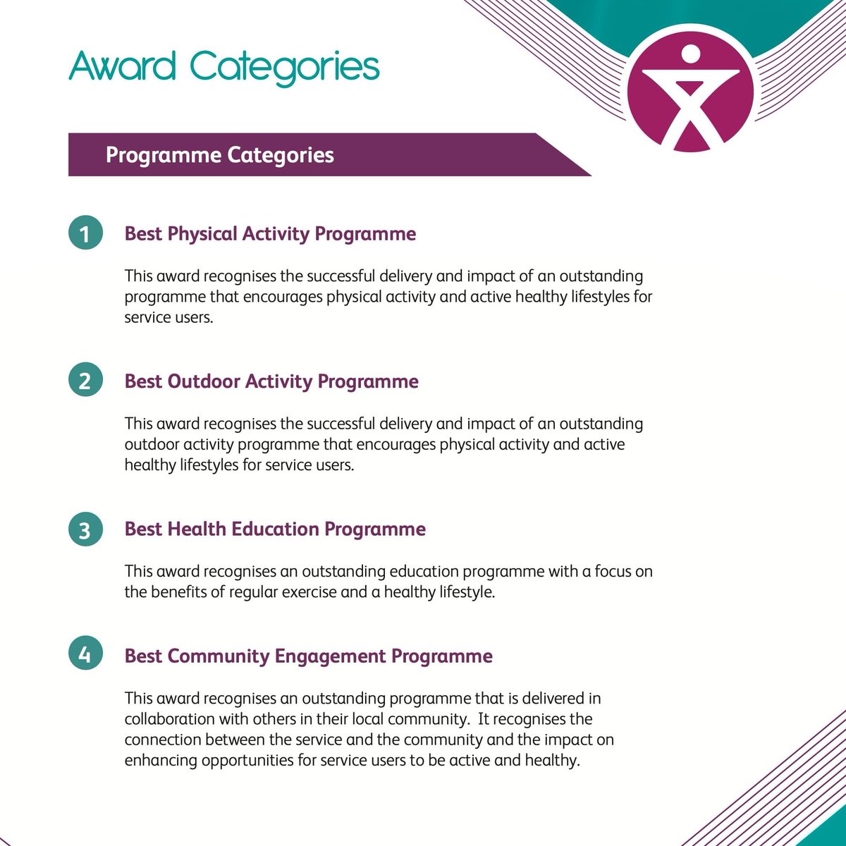 AD_Ireland's tweet photo. Does your Disability Service operate a physical activity programme that is worthy of an award?Enter it now for the Active Disability Services Awards.Go to https://t.co/63F1TT4FoB to enter!
#disabilityservices #activeservices #awards #ireland
@sportireland @HsehealthW @HSELive https://t.co/H7NN2AcKFV