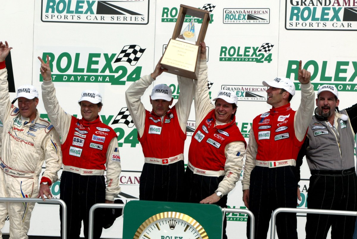 HoursofRacing's tweet image. On this day in 2002, Mauro Baldi, Fredy Lienhard, @maxpapis and Didier Theys won the Rolex 24 at @DAYTONA #Rolex24