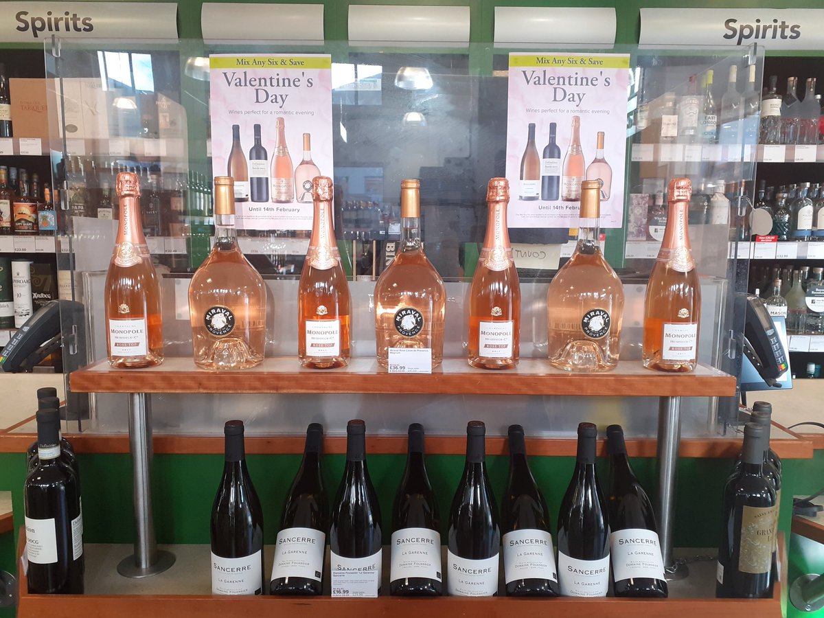 Valentines day deals

We've got wine, champagne &amp; spirits to suit every palate.

- Domaine Fouassier 'La Garenne' Sancerre
- Two Hands 'Sexy Beast' Cabernet Sauvignon 
- Laurent-Perrier 'La Cuvee' Champagne 
- Freixenet Italian Sparkling Rose

#Valentines #winelovers #majestic
