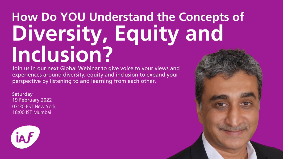 IAFacilitators's tweet photo. Join us in our next Global Webinar to give voice to your views and experiences around diversity, equity and inclusion to expand your perspective by listening to and learning from each other. Register now:https://t.co/uBddHdueUh #facilitation https://t.co/FwcQJZXx7v
