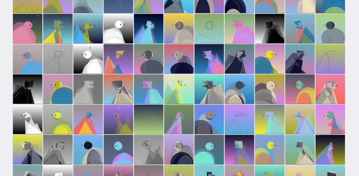 dashdashjona's tweet photo. GM fam! There are only 33 more Humanoids available!
Go get em 😆
https://t.co/LDgdfYgDD6

#NFT #NFTCommunity #NFTartist #NFTCollection #NftArtCollection #generativeart #genartclub #creativecoding #cryptoart #tezos #tezosnft #CleanNFTs #fxhash #ProceduralArt #p5js #NFTart https://t.co/DYw9MgFkh7