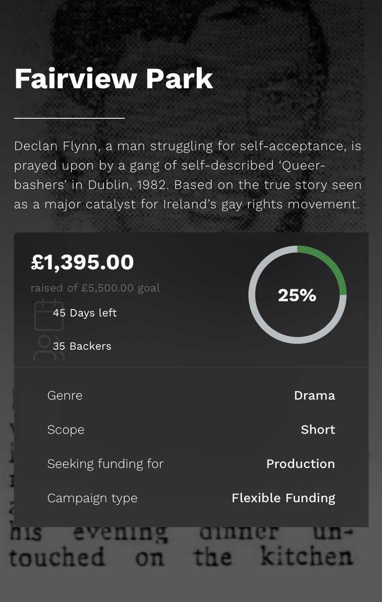 FairviewFilm's tweet photo. Amazing to wake up to this! We are now 25% funded in just 2 days! Thank you to everyone who contributed, we are so grateful for your generosity 👏🏻   Let keep it up! Please donate and keep sharing! 🏳️‍🌈 https://t.co/oDtD1Ufegh #LGBTHM22 #fairviewfilm @DublinPride https://t.co/8iWPbBFNvL