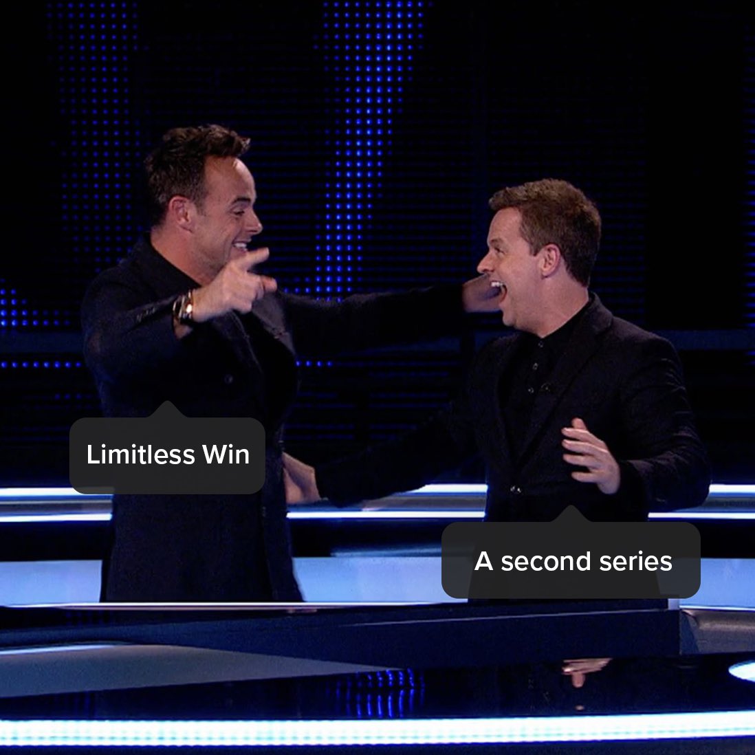 It’s official! #LimitlessWin will be back for a second series 🎉 Thank you so much for watching… we’ll see you for the last show of THIS series on Saturday 8.30pm <a href="/itv/">ITV</a>!

Think you’ve got what it takes to take on the Limitless Ladder? Head to itv.com/beontv to apply!😆