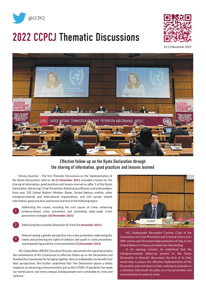 Interested in what was discussed at the 2021 @CCPCJ Thematic Discussions? Have a look at the procedural report which is available at: adobe.ly/3fU1Pf9 @UNODC