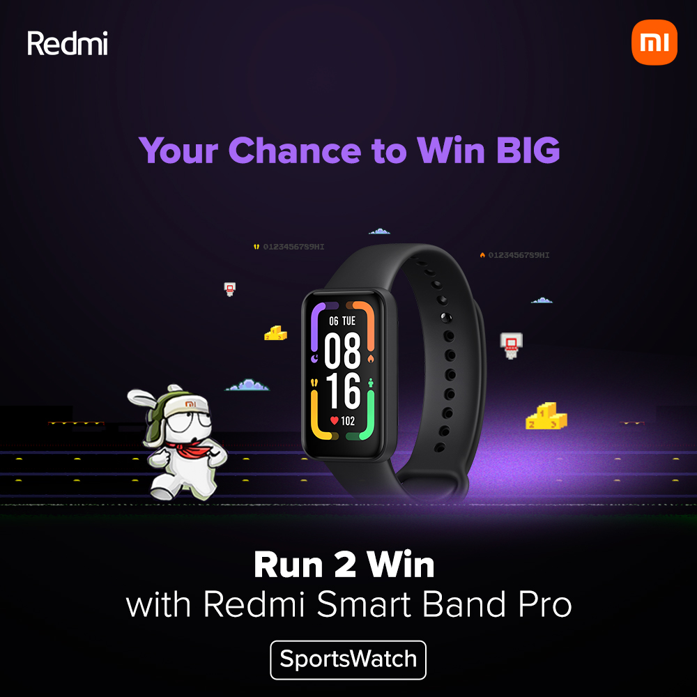 RedmiIndia's tweet image. Time to put on the #AlwaysOnFitness mojo and win big! 🪙

Participate in #Run2Win powered by #RedmiSmartBandPro, and win coupons worth ₹5 Lakh!🎉

Head here to play: 
👉 bit.ly/RedmiRun2Win