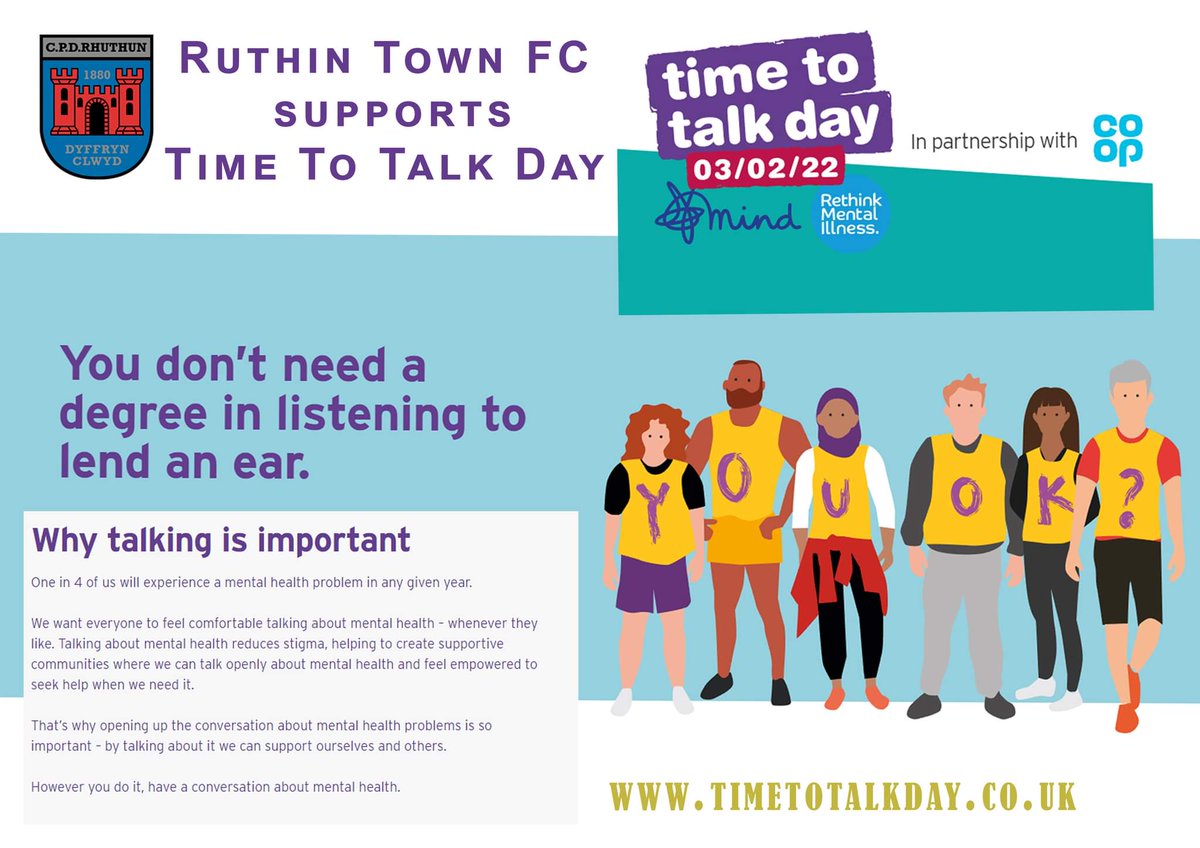 Ruthin Town FC supports #TimeToTalkDay2022