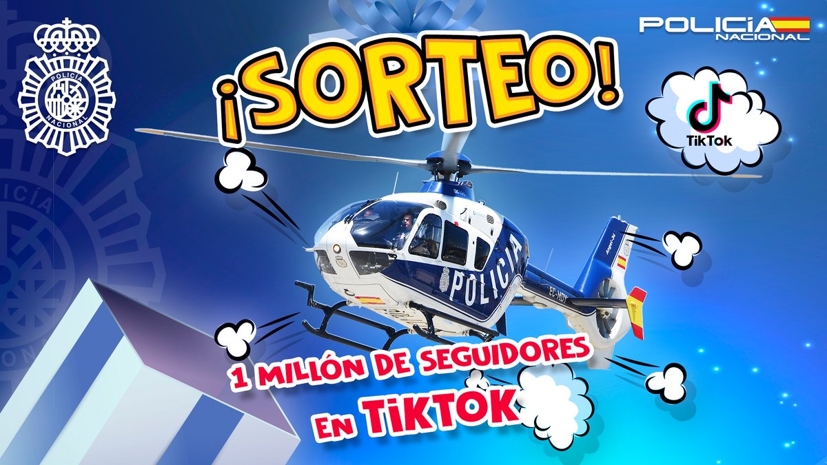 policia's tweet photo. ¡¡¡Solo queda un día!!!⌛

📢📢 Mañana se cierra el sorteo de #TikTok con el que celebramos ➕1.000.000 de seguidores

¿Aún no has participado? Todavía estás a tiempo👇👇

https://t.co/Nz2J0yuR5L https://t.co/PMoRzAKK71