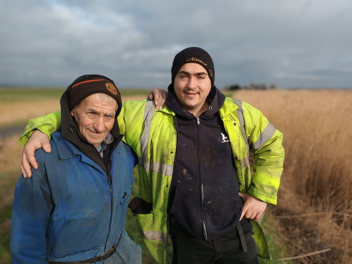 Collecting reed from the local marshes.
Reedcutters Wally and Luke are father and son.
Now in his 70's, Wally still cuts by hand.
Marshman, eel catcher, poacher, drinker, raconteur-and one of the most charming, extraordinary characters I know.