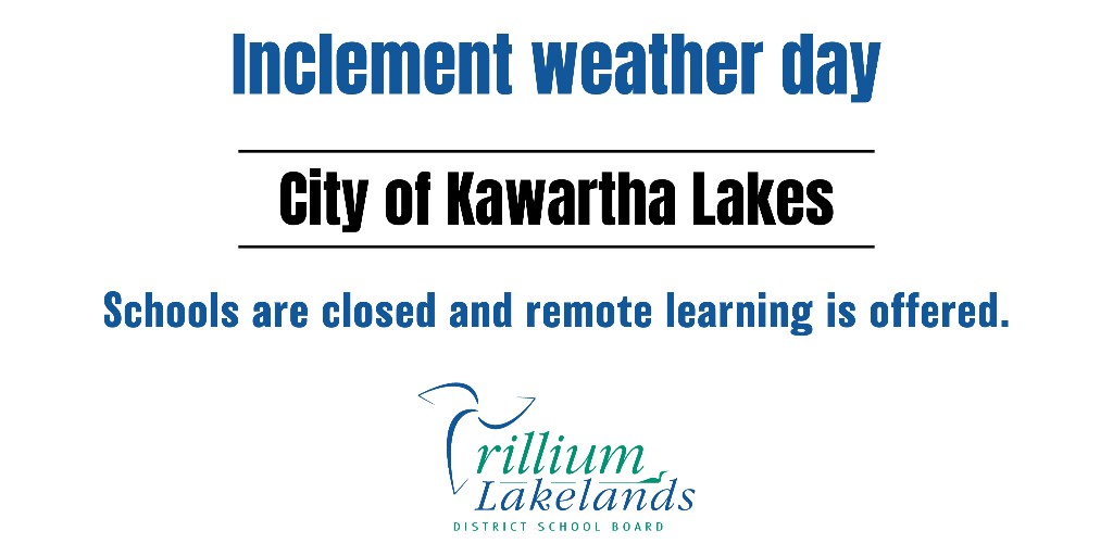 Due to poor road conditions, all buses to schools in the City of Kawartha Lakes for TLDSB have been cancelled for Thursday, February 3. 

Schools are closed to students and remote learning will be offered to all students within the region.