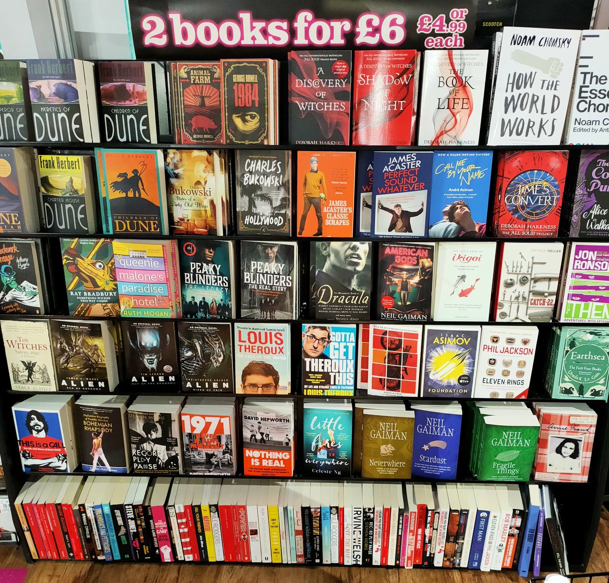 hmvhighwycombe's tweet photo. Did you know @hmv_HighWycombe stock a wide range of books? From #Dune to #ADiscoveryofWitches via #NoamChomsky we've all bases covered #2for6 @Eden_Shopping #BookLover #BookWorm https://t.co/iaPEujRaY8