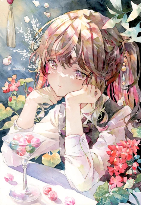 #透明水彩のTwitter展覧会
水と絵具だけで描ける手軽さも水彩の魅力です〜! 
