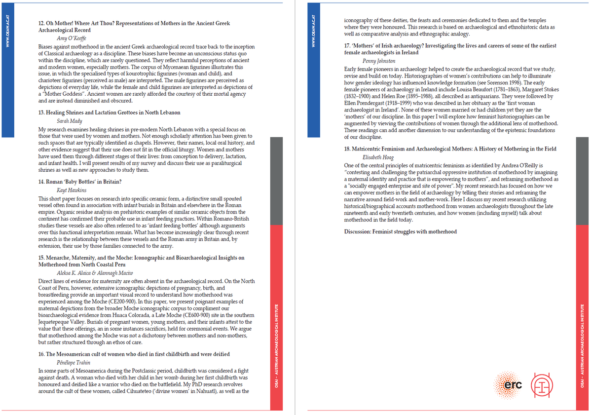 The programme to our online roundtable "Motherhood in archaeology &amp; matricentric feminism" is now finished - 17 exciting 5-minute talks. Tune in on 15 February 2022!
oeaw.ac.at/oeai/veranstal…