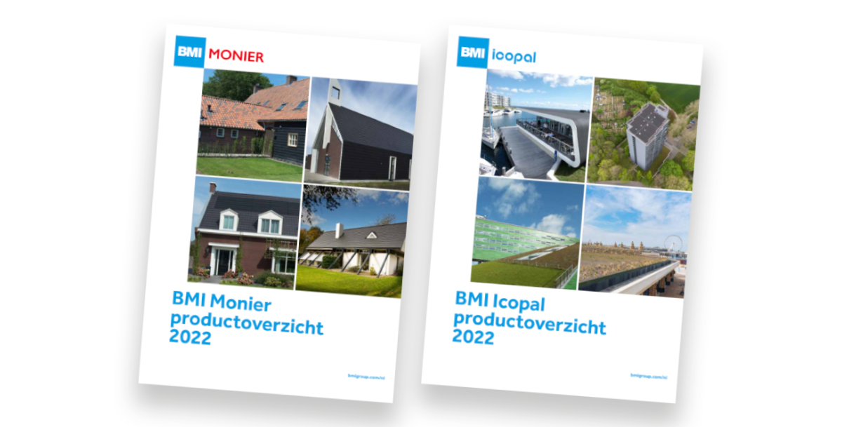 De productoverzichten 2022 van BMI Monier (hellend dak) en BMI Icopal (plat dak) zijn nu beschikbaar. Download ze via de volgende links: BMI Monier productoverzicht 2022 bit.ly/3ATyb3v, BMI Icopal productoverzicht 2022 bit.ly/3IZMIxh