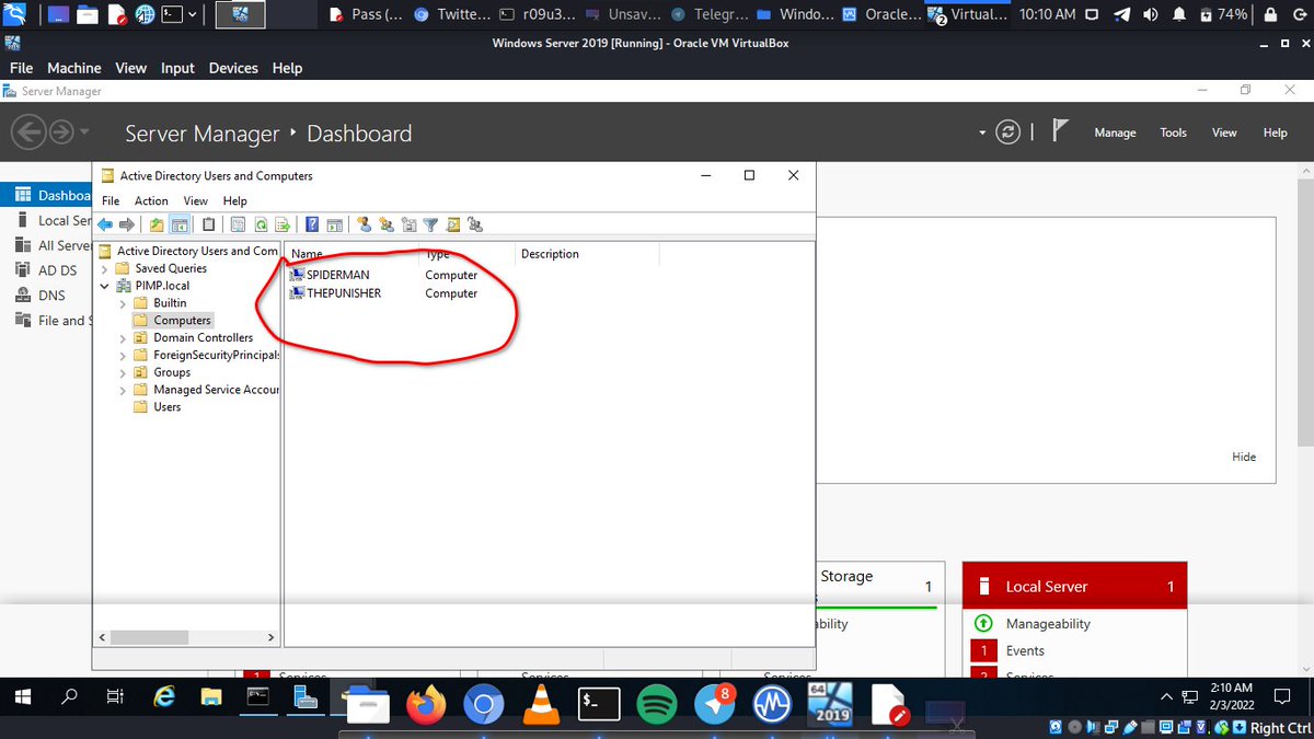 tinopreter's tweet image. After about a week of ups and downs, slow machine, not getting the instructions right, I&apos;ve successfully finished setting up my Active Directory DS and added 2 machines to the domain. Today we begin with Attack Vectors.

#ADPentesting