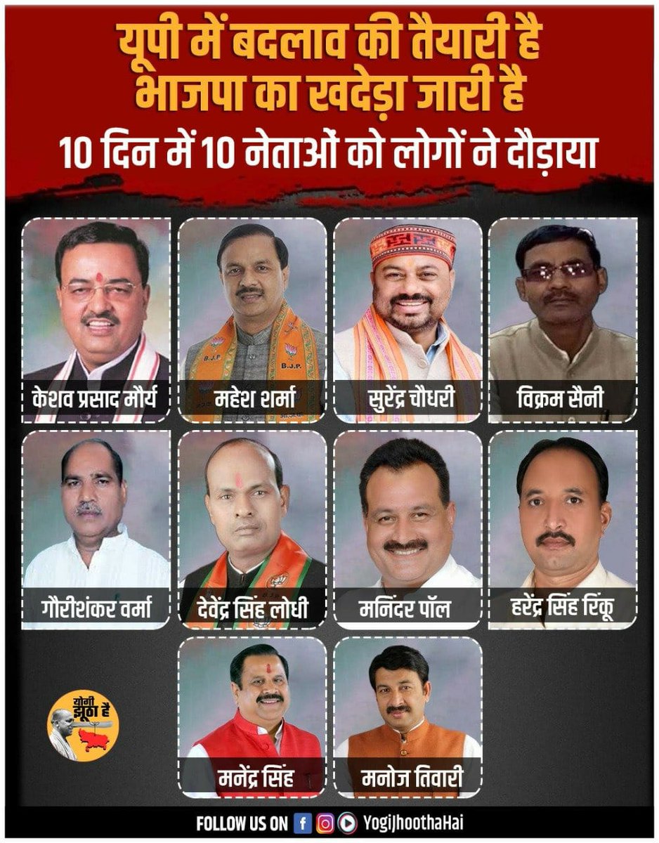 V_with_RG's tweet photo. #UPElectionBreaking
डिप्टी सीएम केशव प्रसाद मौर्य के बेटे ने छोड़ी भाजपा।
उप मुख्यमंत्री केशव प्रसाद मौर्य के बेटे योगेश कुमार मौर्य ने भाजपा की सदस्यता से दिया इस्तीफा।
पार्टी और जनता द्वारा किए जा रहे अपमान से थे आहत।
योगेश ने कहा- जनता हर जगह से भाजपा नेताओं को खदेड़ रही है। https://t.co/WxSfsAUToz