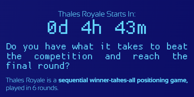Overtime_ioClub's tweet photo. Less than 5h for registrations to end ⏰

And then... Thales Royale Season I on @optimismPBC  starts! 👑

Register https://t.co/CYXuc2nP7S

Learn https://t.co/NfvbGBZxlE

See you in the arena! 💪 https://t.co/XEYf4wOJi5