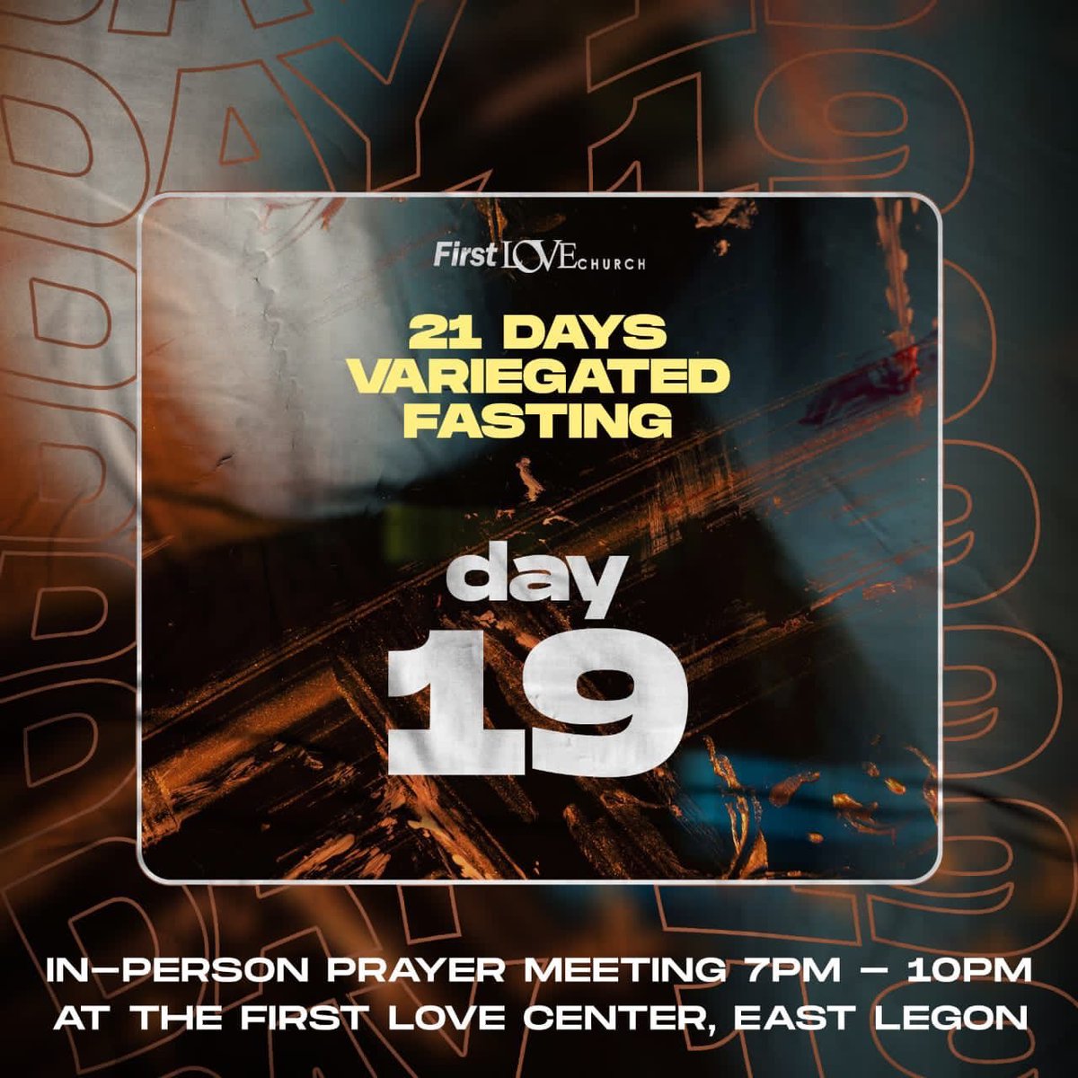 FirstLoveCenter's tweet photo. Join the second session of Day 19 happening now! Be blessed as you pray!
https://t.co/nRDLXIrshX
#VariegatedFast https://t.co/bQ5LbwcSmf