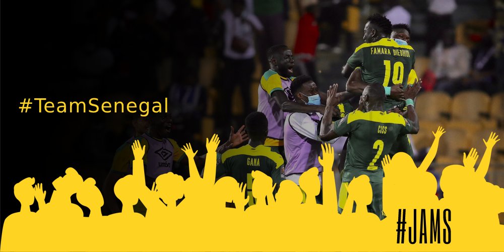 les_JAMS's tweet photo. L’aventure continue avec les Lions de la Teranga.
Toujours aussi fiers de nos couleurs 🇸🇳🇸🇳
#JAMS #senegal #TeamSenegal #CAN2021 #AFCON2022 
@FootballSenegal @CAF_Online @papematarsarr15 @JoueursSN @CherifSadio @IssePossible @kkoulibaly26 @SMane_Officiel @AlfredGom1s https://t.co/YJcK6pcVfm