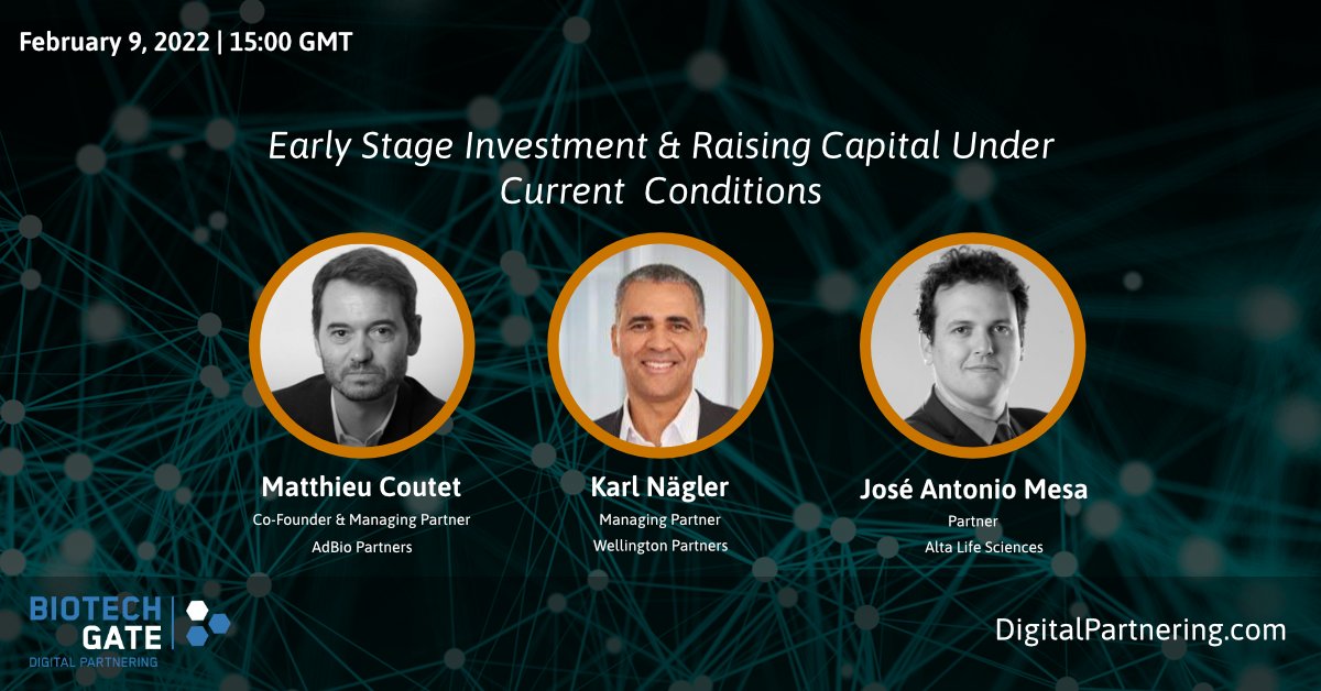 Biotechgate's tweet photo. Don't miss our global investor panel during next week's #BTGDigitalPartnering, where industry experts will discuss the topic of early stage investment and raising capital under current conditions.
Participants can register for the talk in their Agenda at https://t.co/XaXBTHkhlJ https://t.co/lanqkAwVkU