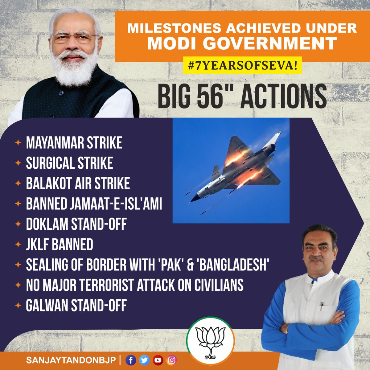 SanjayTandonBJP's tweet photo. नया भारत आतंक से नहीं डरता बल्कि आतंक अब भारत से डरता है।

प्रधानमंत्री श्री @narendramodi जी के नेतृत्व में भारत ने किया अनेक आतंकी संगठनों पर वार।

#7YearsofSeva https://t.co/i8JngtdChN